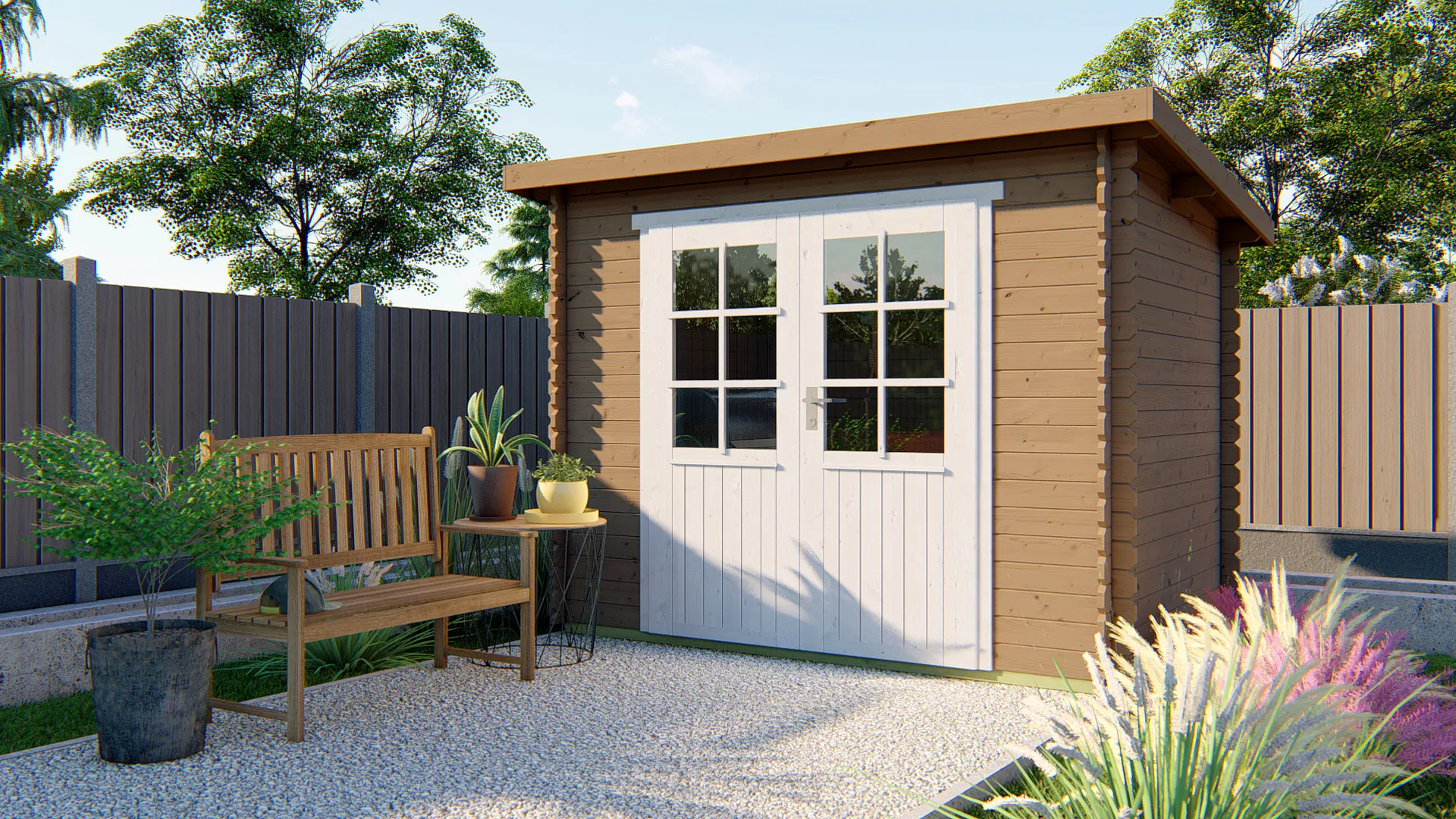 Wemmel tuinhuisje geschilderd